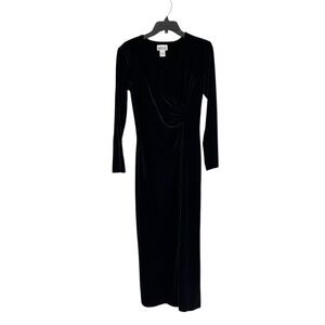 Vintage Robbie Bee Black Velvet Maxi Dress‎ Women's 6 NWT